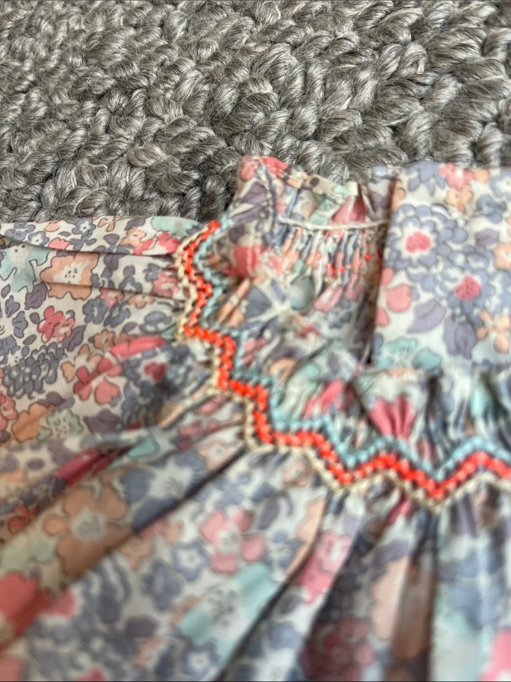 Bonpoint Pastel Floral Bubble Romper in Pink, Blue & Cream NEW